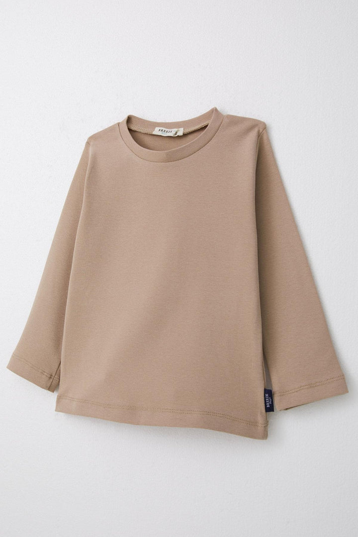 BRE Breeze Boys' Long Sleeve T-Shirt Basic 1-4 Years, Mink - Trier