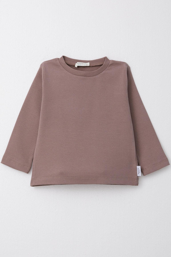 BRE Breeze Boys' Long Sleeve T-Shirt Basic 1-4 Years, Mink - Odesa