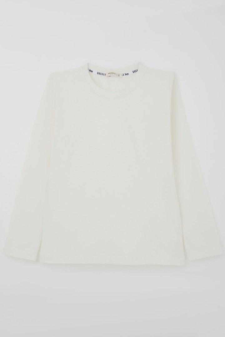 BRE Breeze Erkek Çocuk Uzun Kollu Tişört Basic 54 Yaş, Ekru - Slough