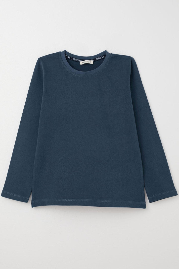 BRE Breeze Boys' Long Sleeve T-Shirt Basic 54 Years, Indigo - Olney