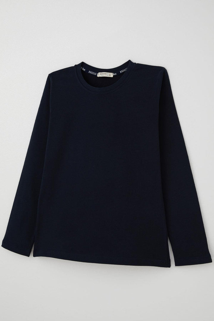 BRE Breeze Erkek Çocuk Uzun Kollu Tişört Basic 54 Yaş, Lacivert - Finglas