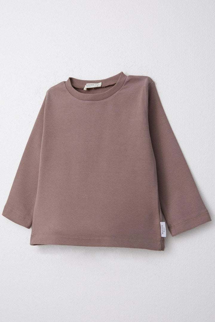 BRE Breeze Boys' Long Sleeve T-Shirt Basic 1-4 Years, Mink - Odesa
