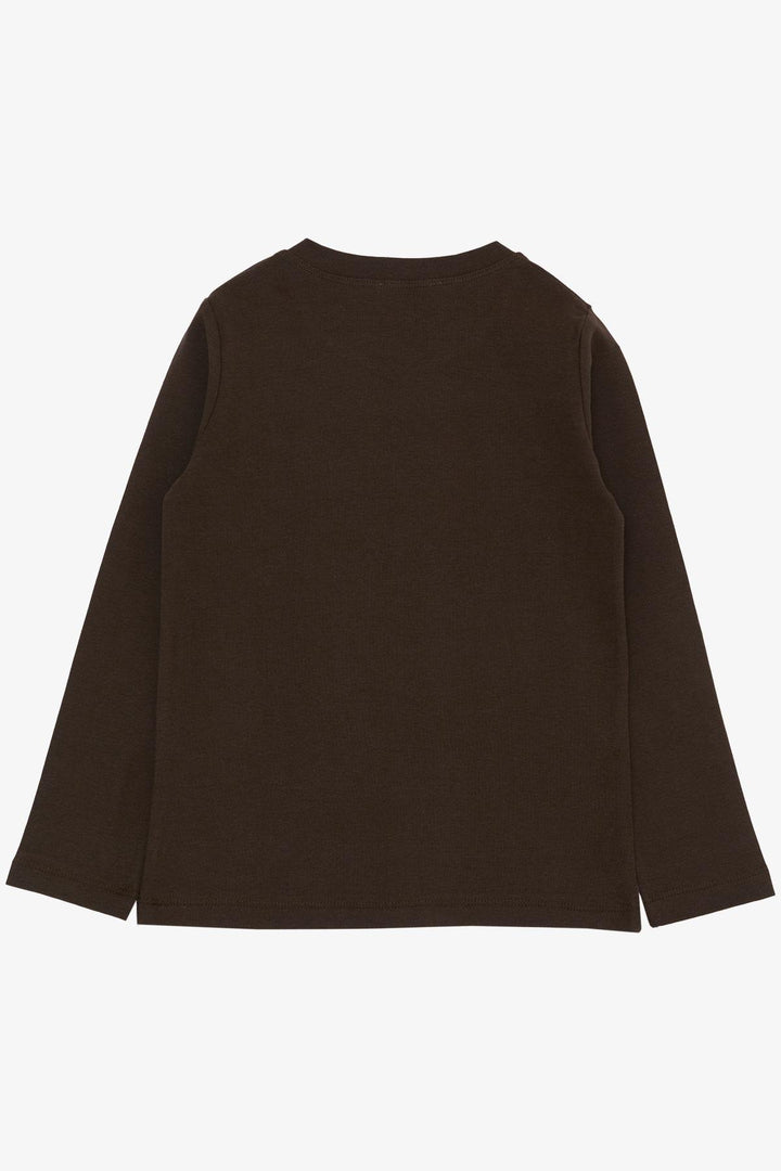 BRE Breeze Boys' Long Sleeve T-Shirt Basic 4-8 Years, Bitter Coffee - Ponta Delgada