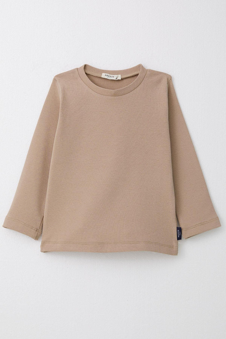 BRE Breeze Boys' Long Sleeve T-Shirt Basic 1-4 Years, Mink - Trier