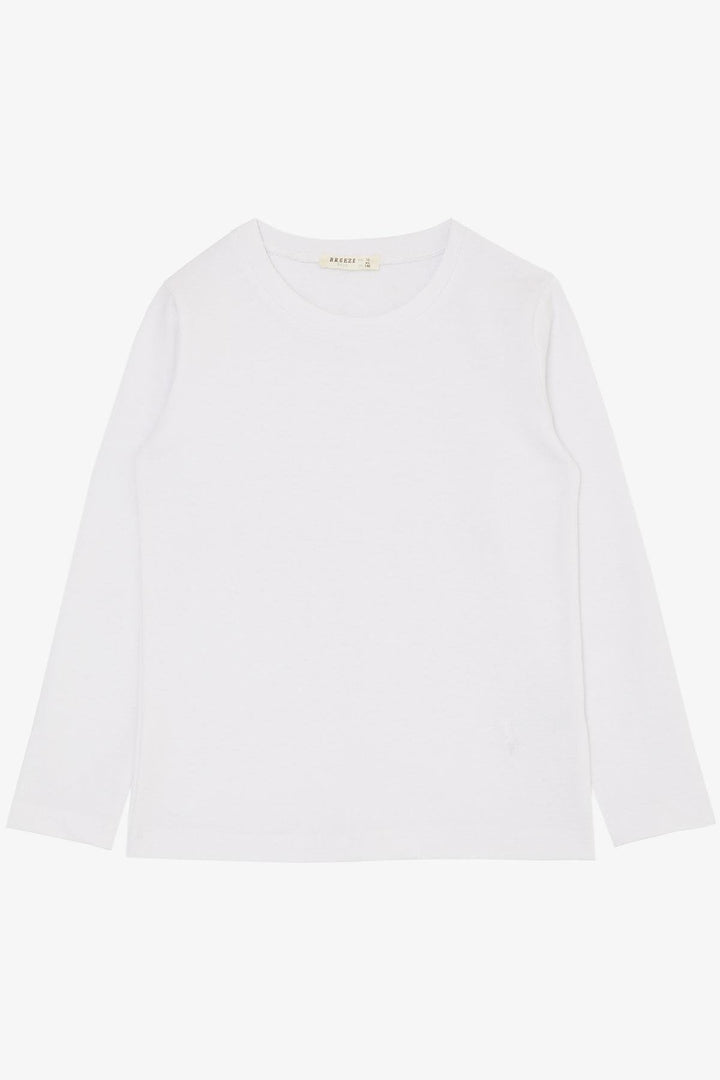 BRE Breeze Boys' Long Sleeve T-Shirt Basic 94 Years, White - Brussels
