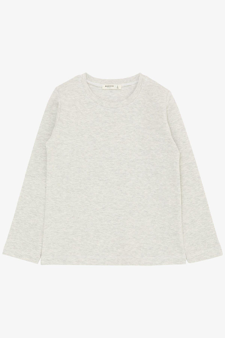 BRE Breeze Boys' Long Sleeve T-Shirt Basic 4-8 Years, Beige Melange - Welwyn Garden City