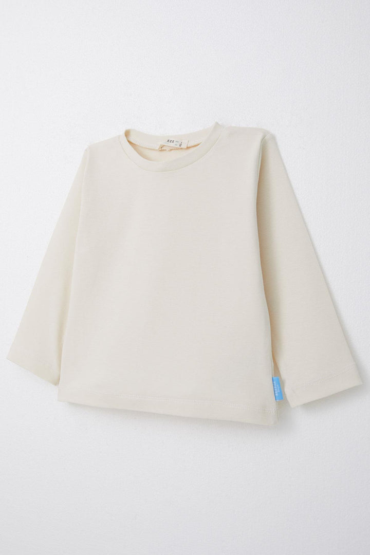 BRE Breeze Boys' Long Sleeve T-Shirt Basic 1-4 Years, Ecru - Hastings