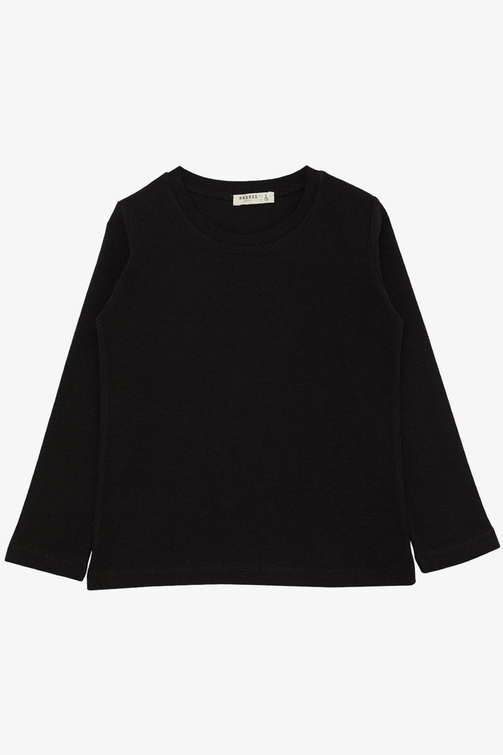 BRE Breeze Boys' Long Sleeve T-Shirt Basic 4-8 Years, Black - Alexandroúpoli