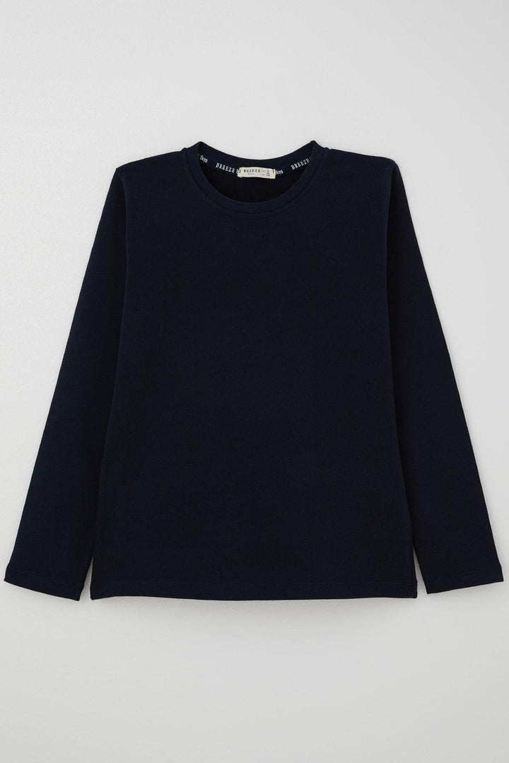 BRE Breeze Erkek Çocuk Uzun Kollu Tişört Basic 54 Yaş, Lacivert - Finglas