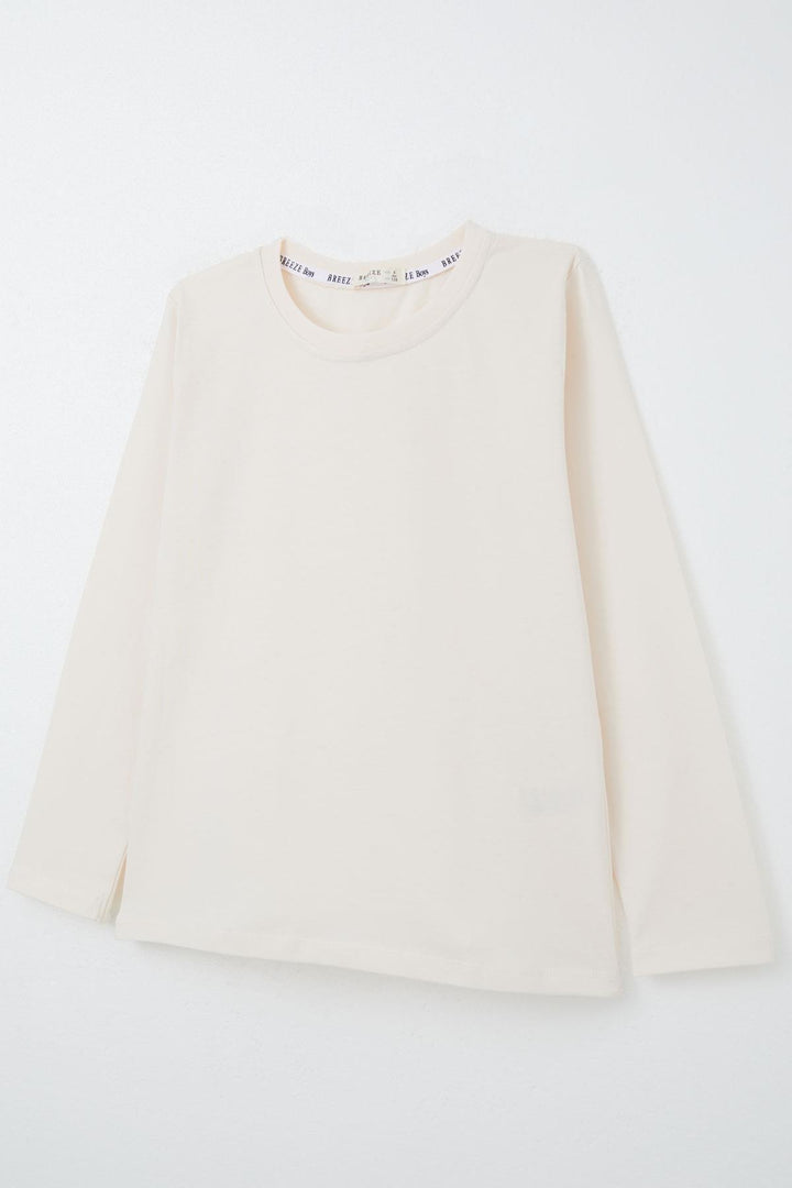 BRE Breeze Boys' Long Sleeve T-Shirt Basic 54 Years, Cream - Jiutepec
