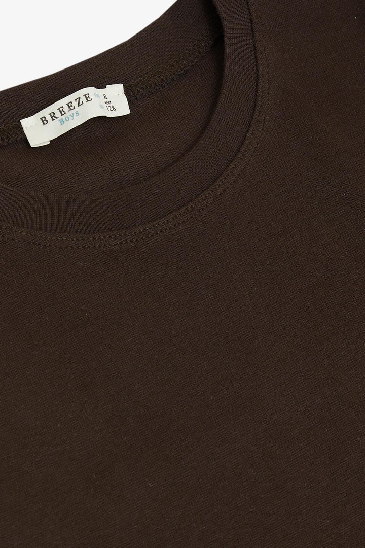 BRE Breeze Boys' Long Sleeve T-Shirt Basic 4-8 Years, Bitter Coffee - Ponta Delgada