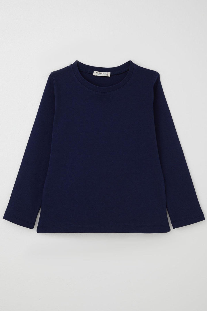 BRE Breeze Erkek Çocuk Uzun Kollu Tişört Basic 4-8 Yaş, Lacivert - Bitterfeld