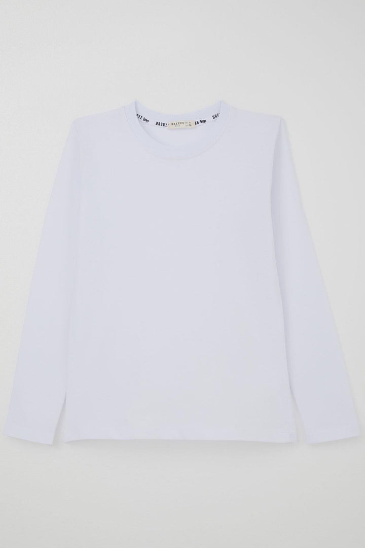 BRE Breeze Boys' Long Sleeve T-Shirt Basic 54 Years, White - Howell