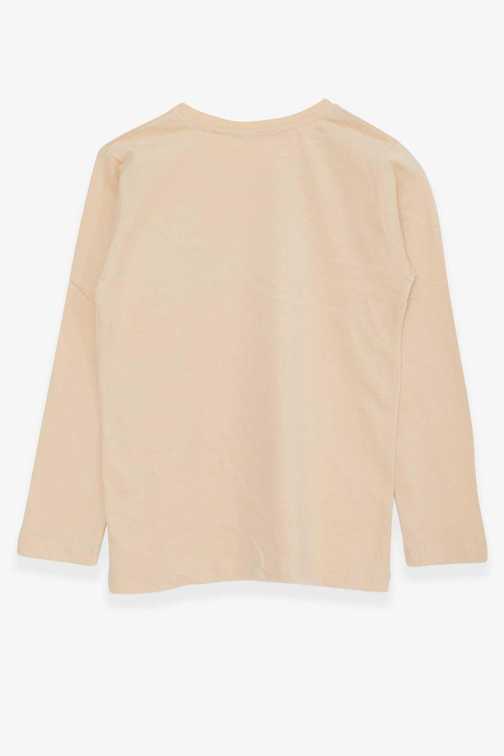 BRE Breeze Boys' Long Sleeve T-Shirt with Pocket, 4-8 Years, Cream - Cananea