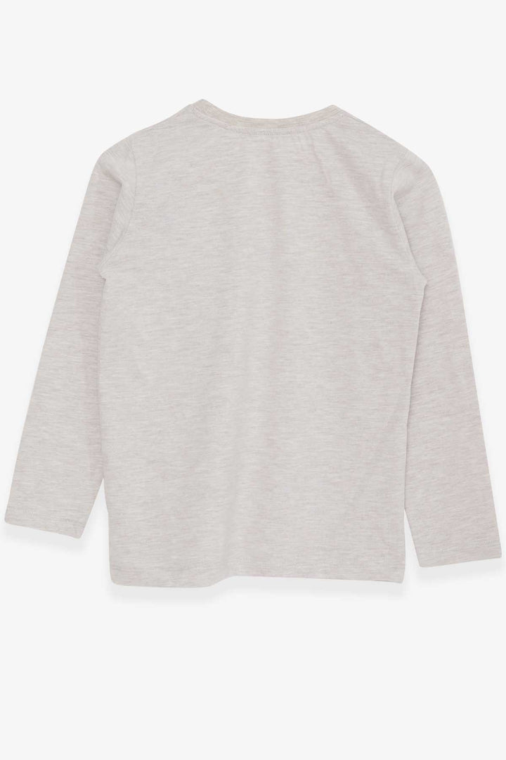 BRE Breeze Boys' Long Sleeve T-Shirt with Pocket 4-8 Years, Beige Melange - Rheden