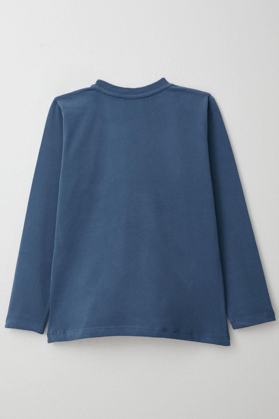 BRE Breeze Boys' Long Sleeve T-Shirt with Cool Writing, Arm Patch Pocket, 4-8 Years, Indigo - Bartlett