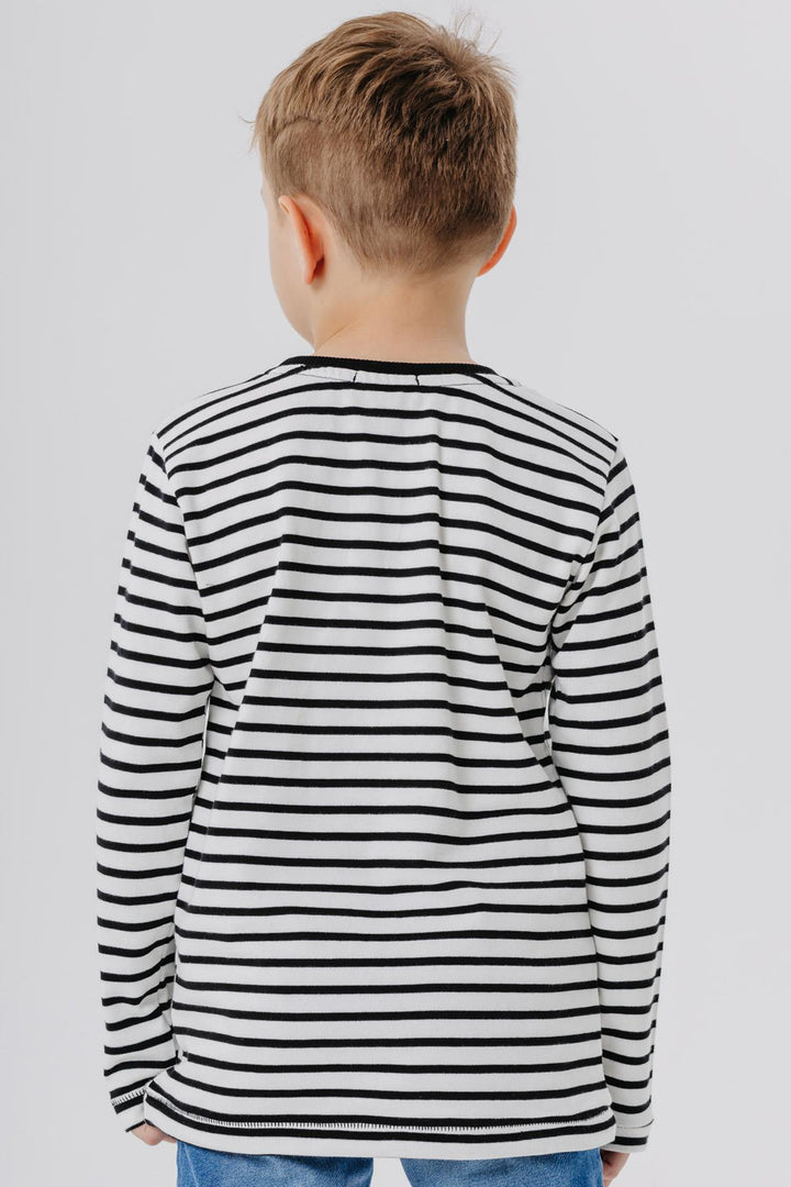 BRE Breeze Boys' Long Sleeve T-Shirt with Pocket Logo 3-8 Years, Beige - Cuneo