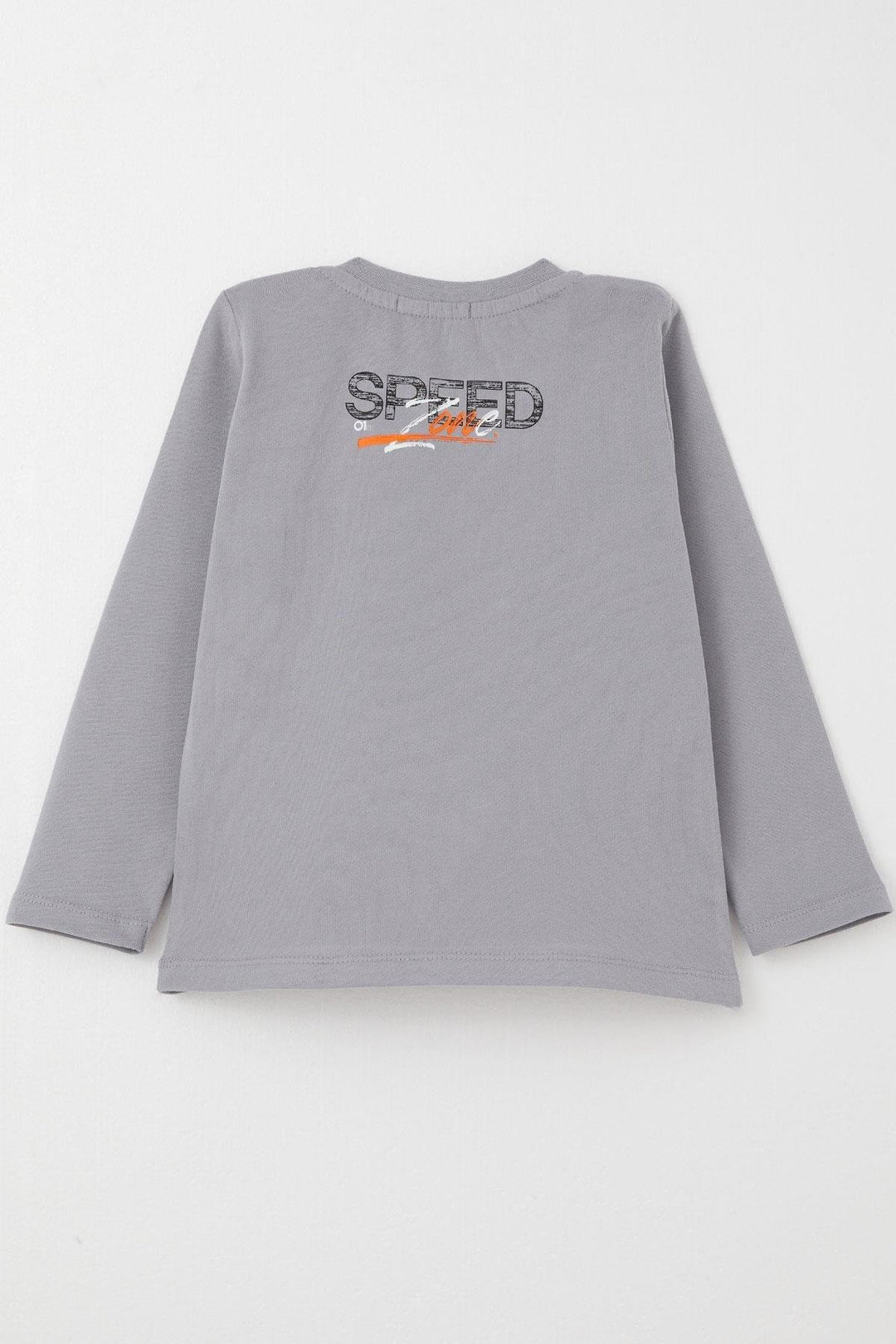 BRE Breeze Boys' Long Sleeve T-Shirt Speed Themed Back Printed 2-6 Years, Grey - Utrecht