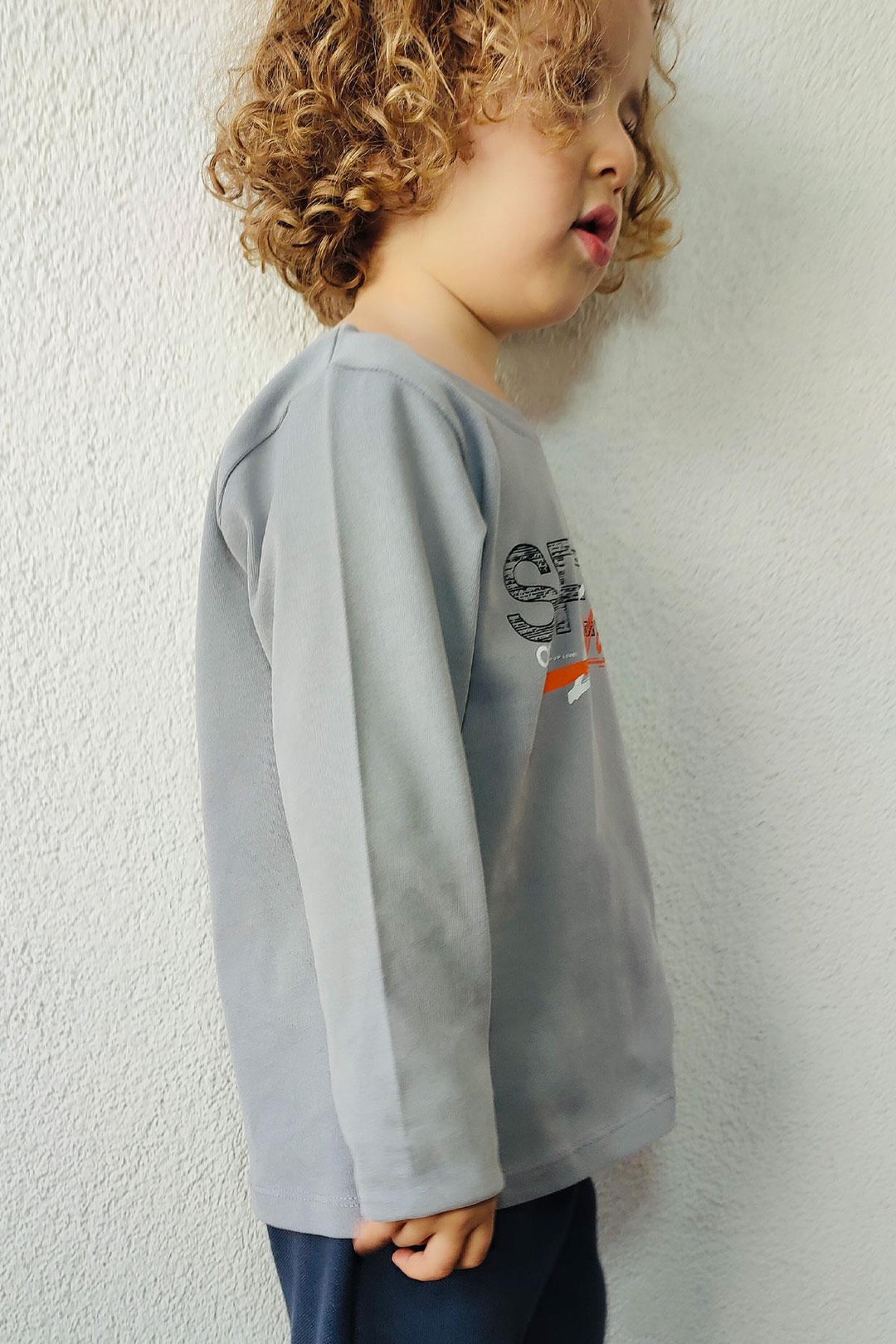 BRE Breeze Boys' Long Sleeve T-Shirt Speed Themed Back Printed 2-6 Years, Grey - Utrecht