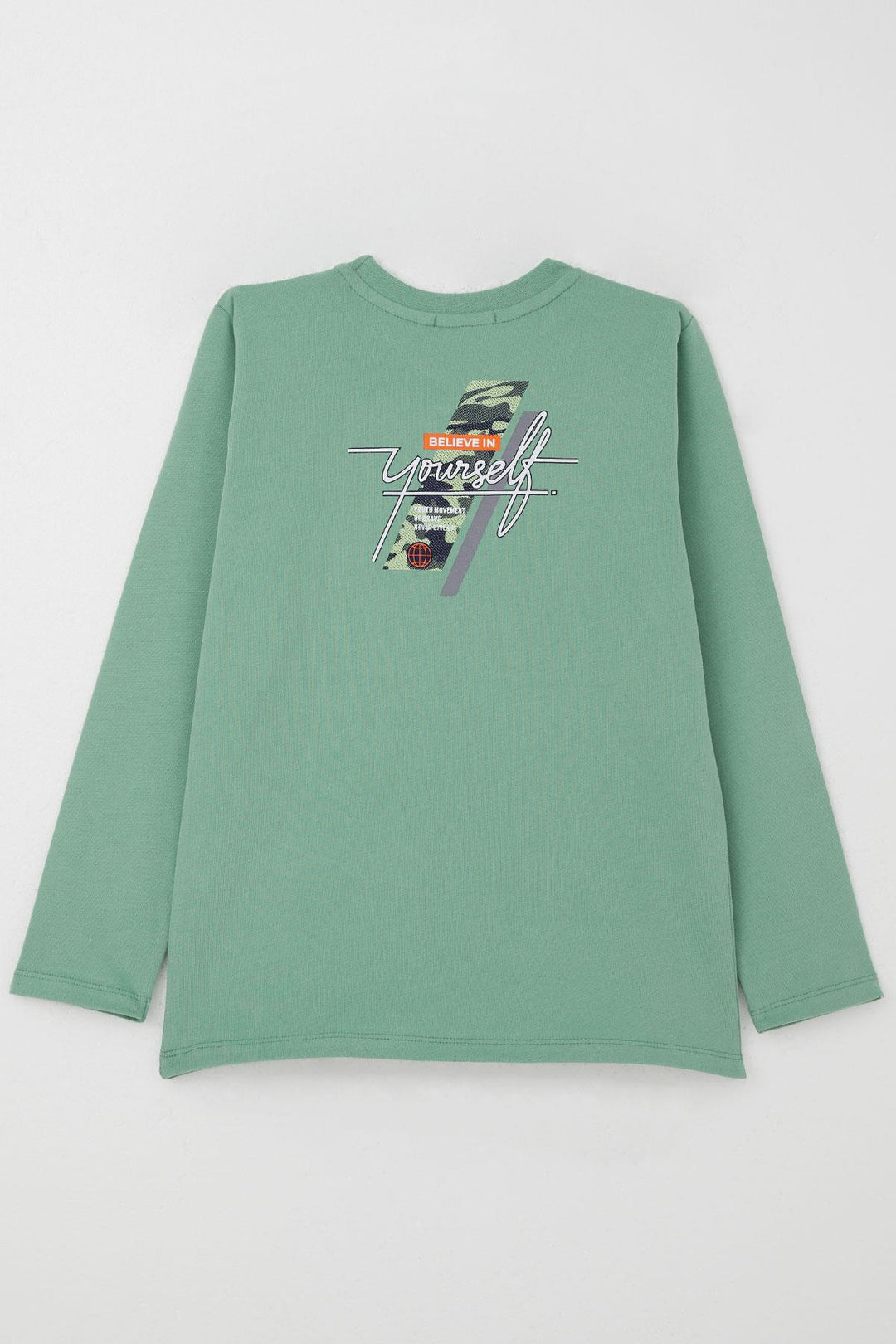 BRE Breeze Boys' Long Sleeve T-Shirt with Motivational Theme Printed Writing, 62 Years, Mint Green - Vaughan