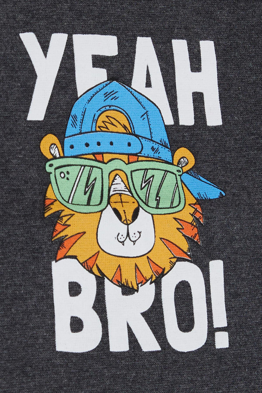 BRE Breeze Girls & Boys Boys Long Sleeve T-Shirt with Cool Lion Printed Hat, 1-4 Years, Dark Grey Melange - San Adrián de Besós