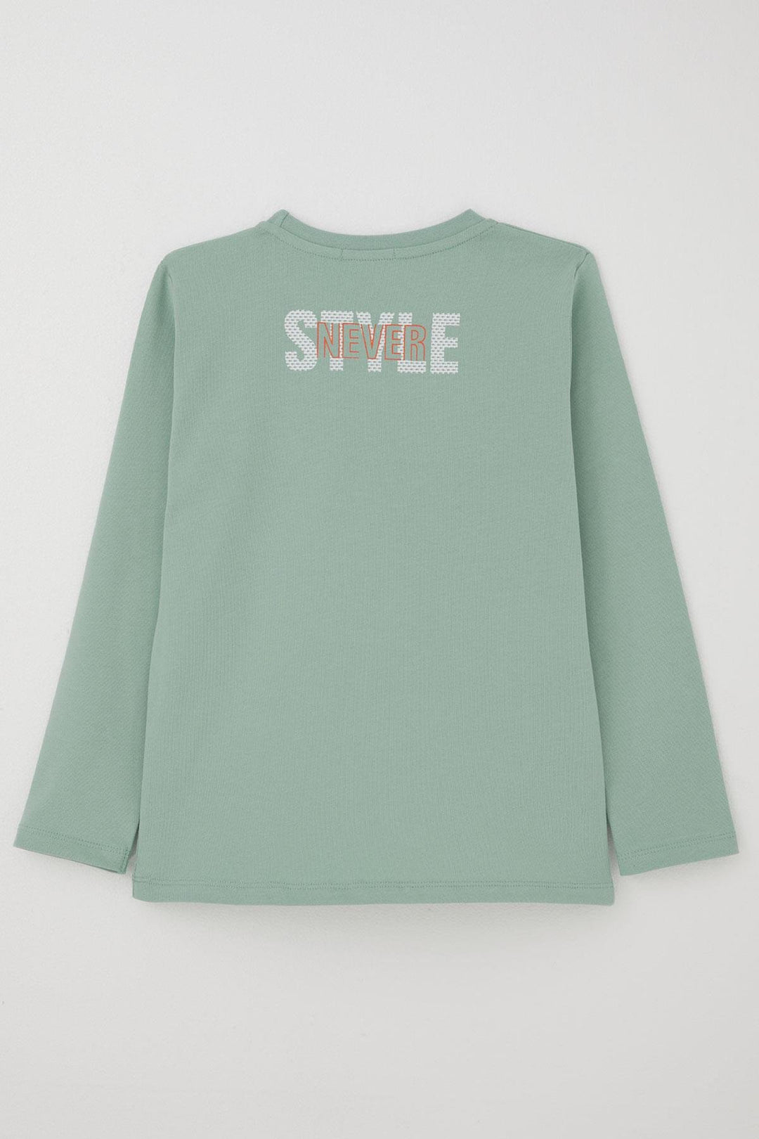BRE Breeze Boys' Long Sleeve T-Shirt with Printed Text, 62 Years, Aqua Green - Rosenberg