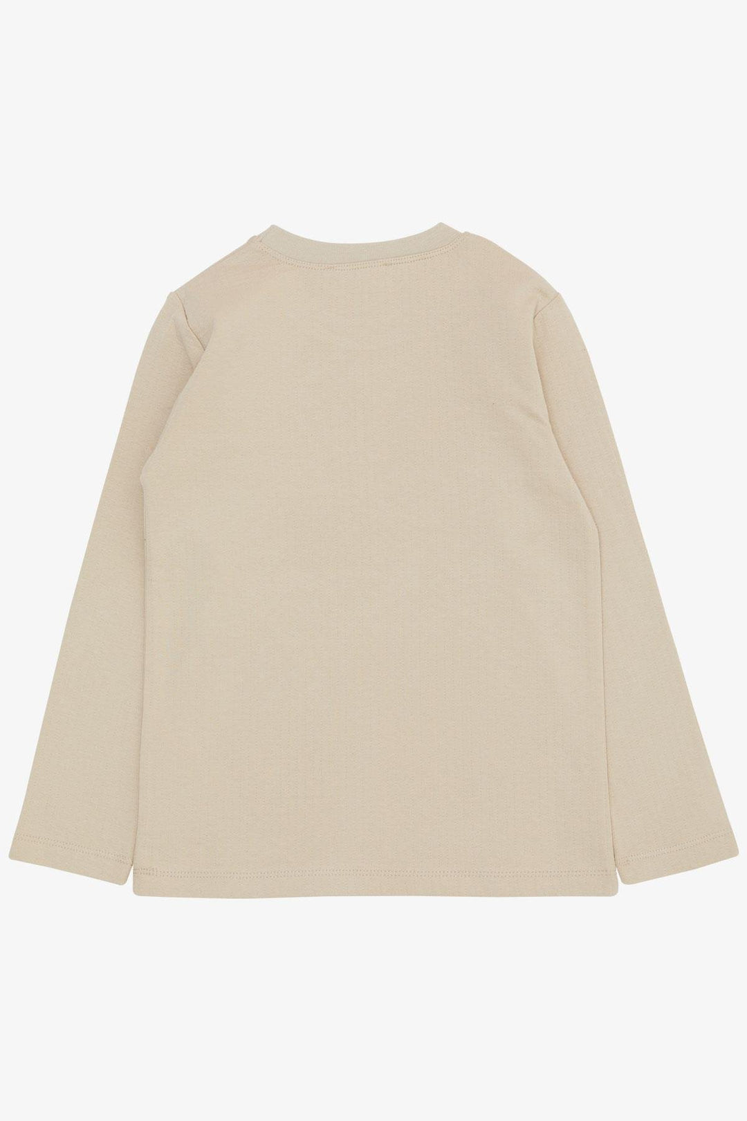 BRE Breeze Boys' Long Sleeve T-Shirt Printed with Text, 62 Years, Beige - Mulhouse