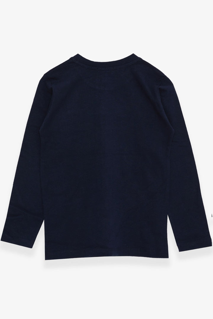 BRE Breeze Boys' Long Sleeve T-Shirt Printed with Text, 62 Years, Navy Blue - Bad Salzuflen