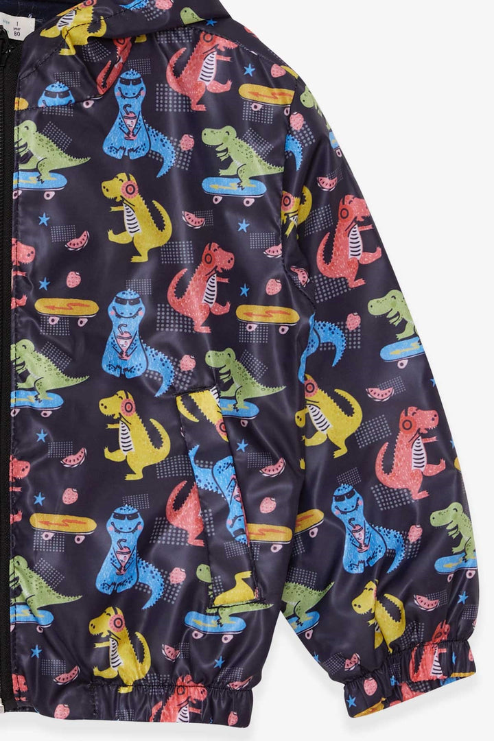 BRE Breeze Boys' Raincoat with Dinosaur Pattern, 1-6 Years, Black - Gießen