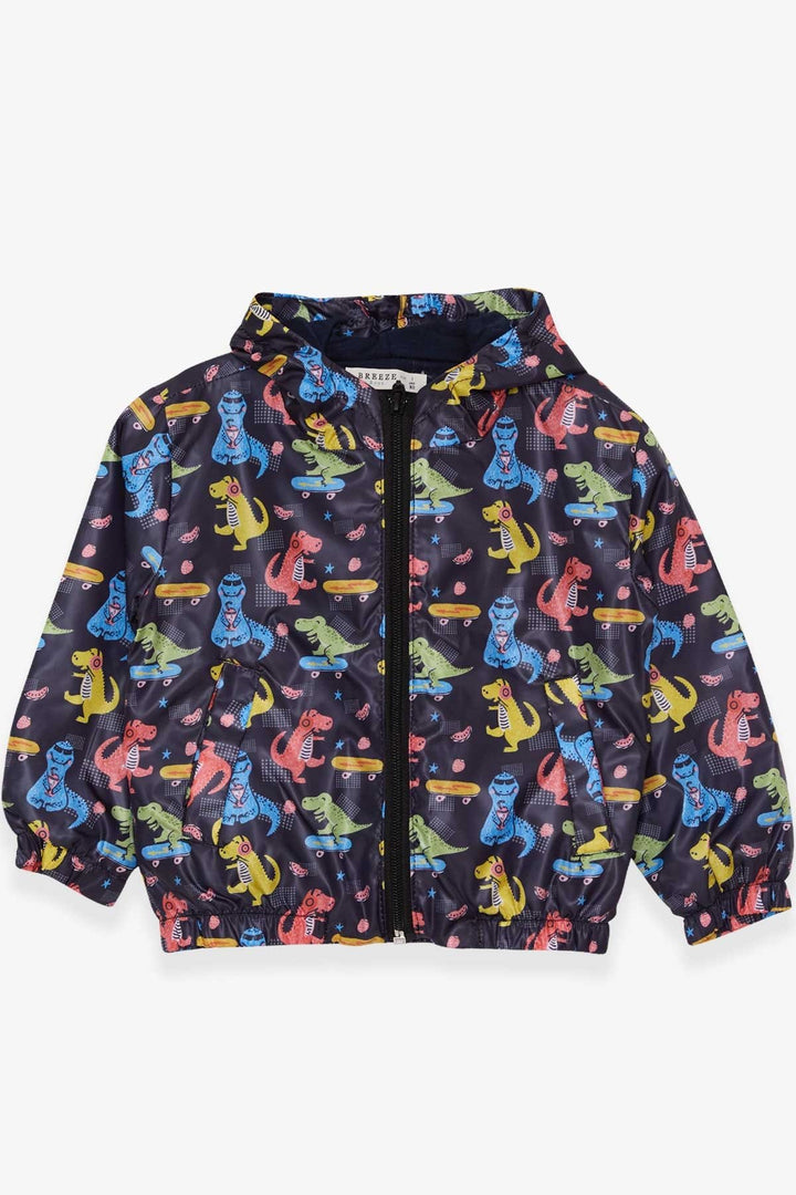 BRE Breeze Boys' Raincoat with Dinosaur Pattern, 1-6 Years, Black - Gießen