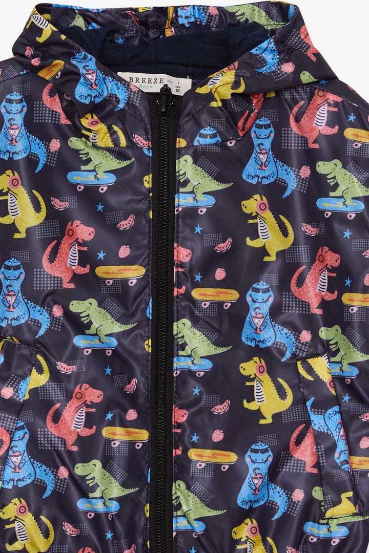 BRE Breeze Boys' Raincoat with Dinosaur Pattern, 1-6 Years, Black - Gießen