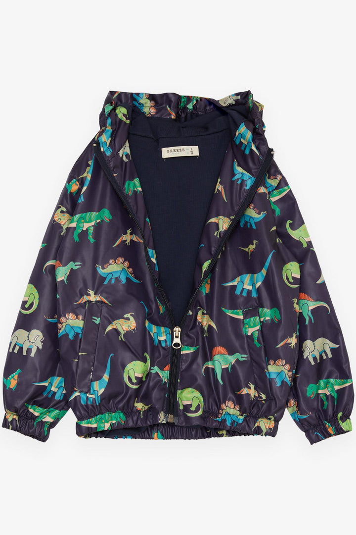BRE Breeze Boys' Raincoat Strong Dinosaur Patterned 1-6 Years, Dark Blue - San Giuliano Milanese
