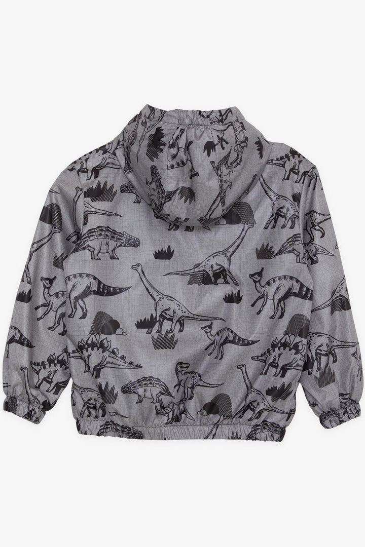 BRE Breeze Boys' Raincoat Strong Dinosaur Patterned 1-6 Years, Smoke Melange - Los Palacios y Villafranca