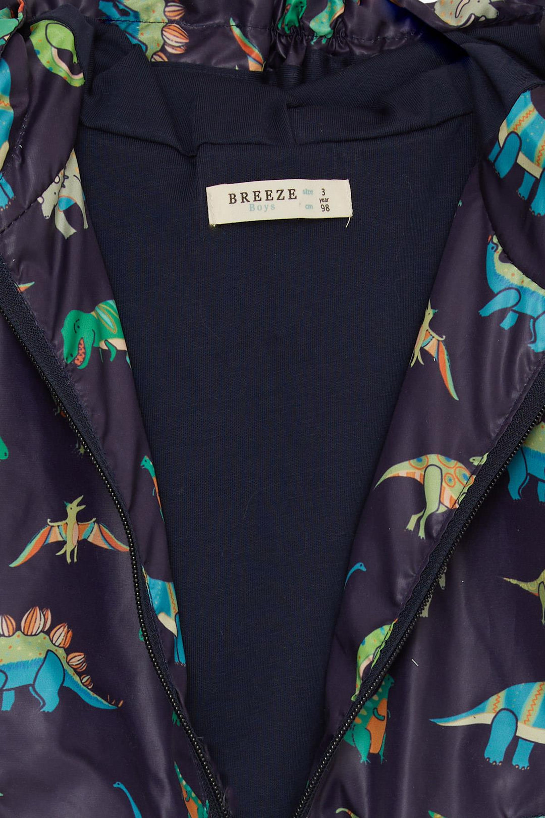 BRE Breeze Boys' Raincoat Strong Dinosaur Patterned 1-6 Years, Dark Blue - San Giuliano Milanese