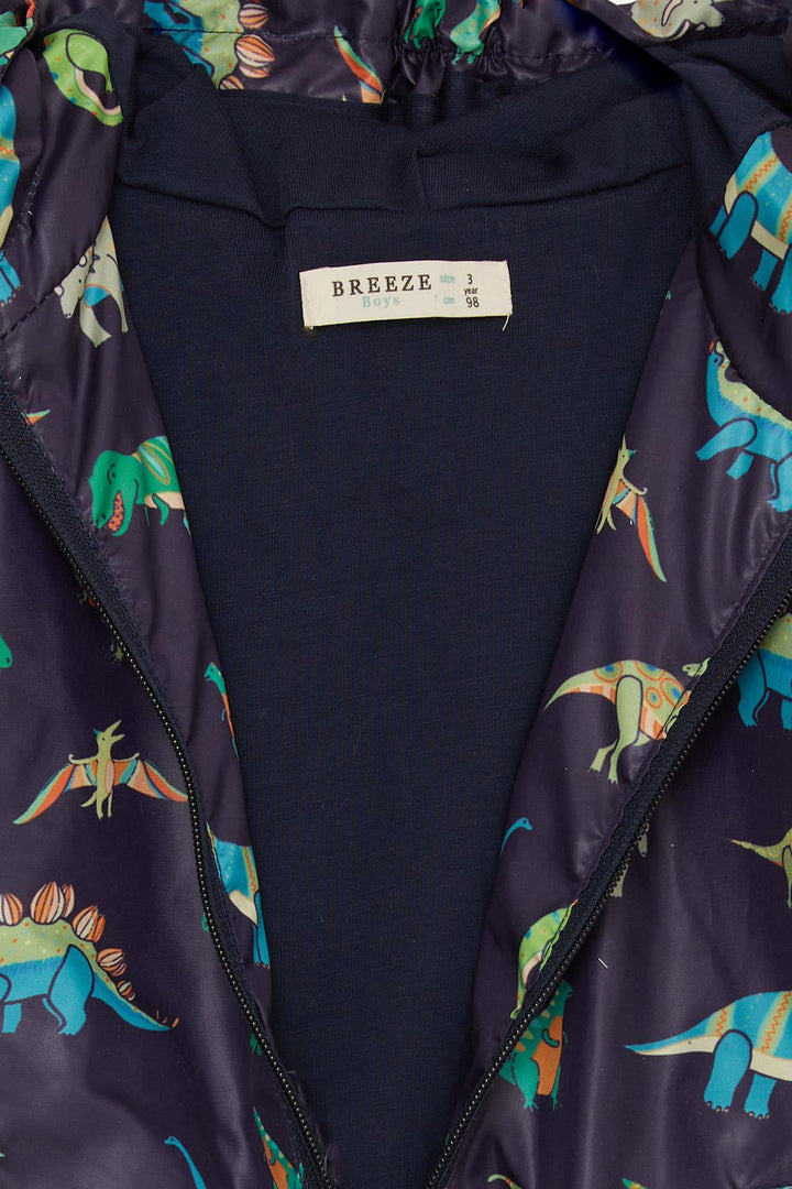 BRE Breeze Boys' Raincoat Strong Dinosaur Patterned 1-6 Years, Dark Blue - San Giuliano Milanese