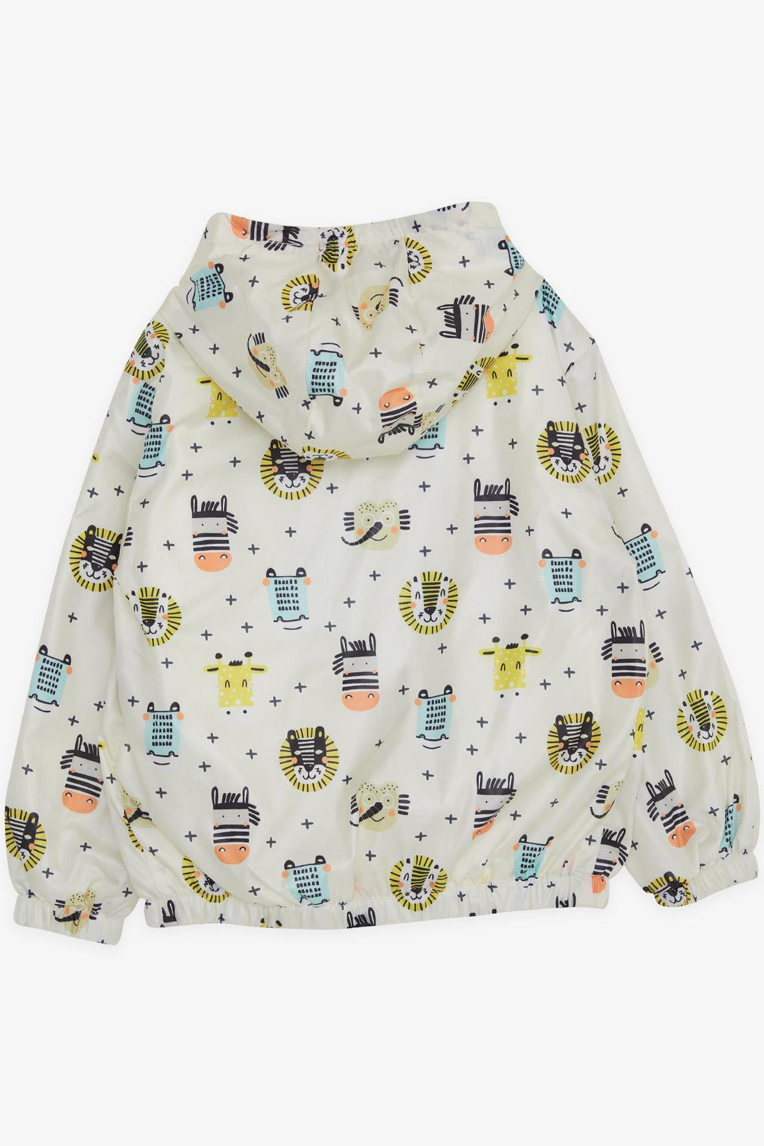 BRE Breeze Boys' Raincoat with Animal Pattern, 1-5 Years, Cream - Greenfield