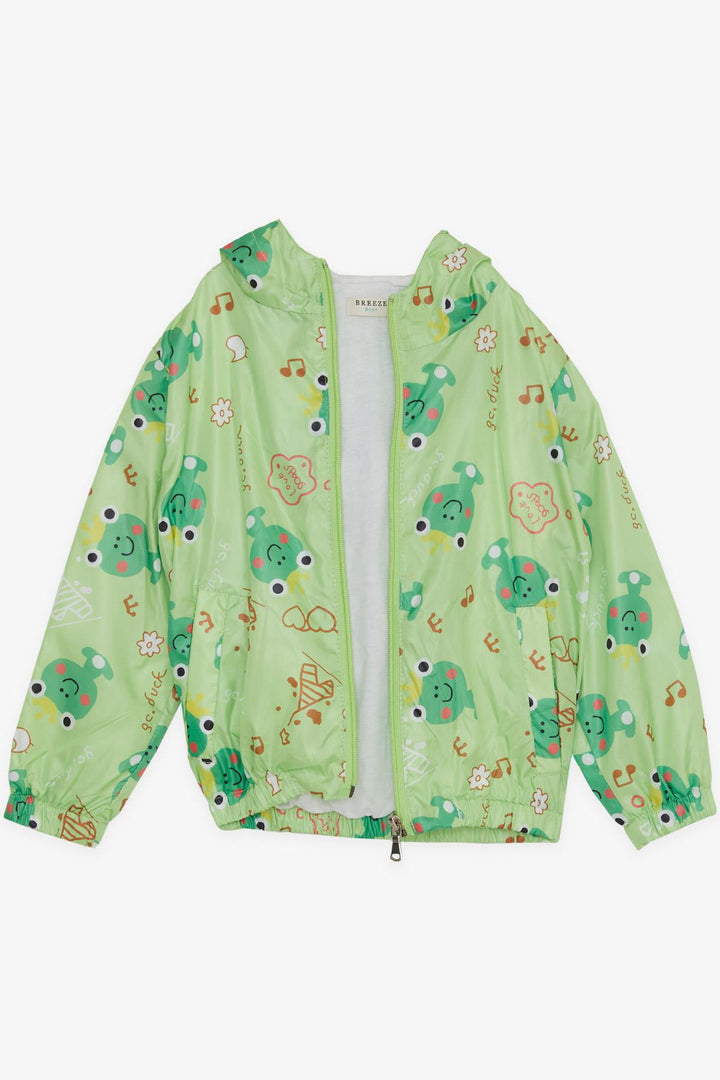 BRE Breeze Girls & Boys Boys Raincoat Frog Prince Patterned 1-5 Years, Pistachio Green - Padova