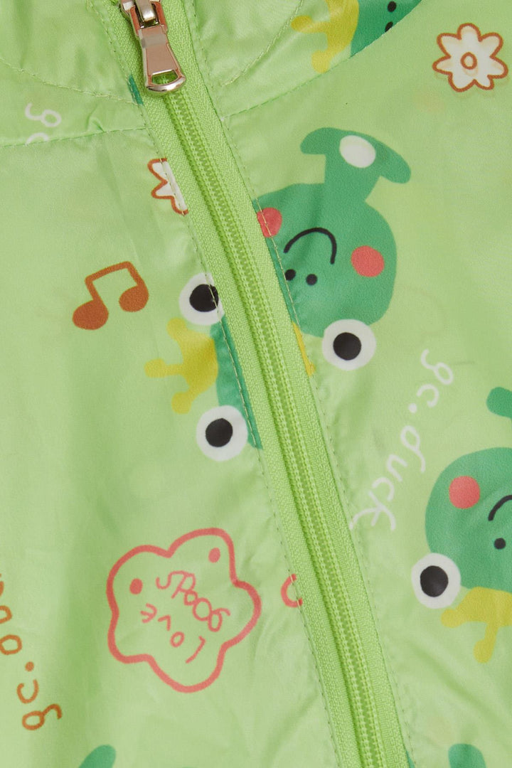 BRE Breeze Girls & Boys Boys Raincoat Frog Prince Patterned 1-5 Years, Pistachio Green - Padova