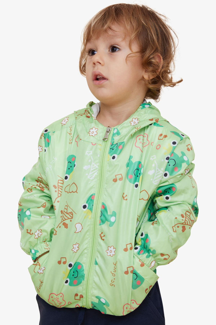 BRE Breeze Girls & Boys Boys Raincoat Frog Prince Patterned 1-5 Years, Pistachio Green - Padova