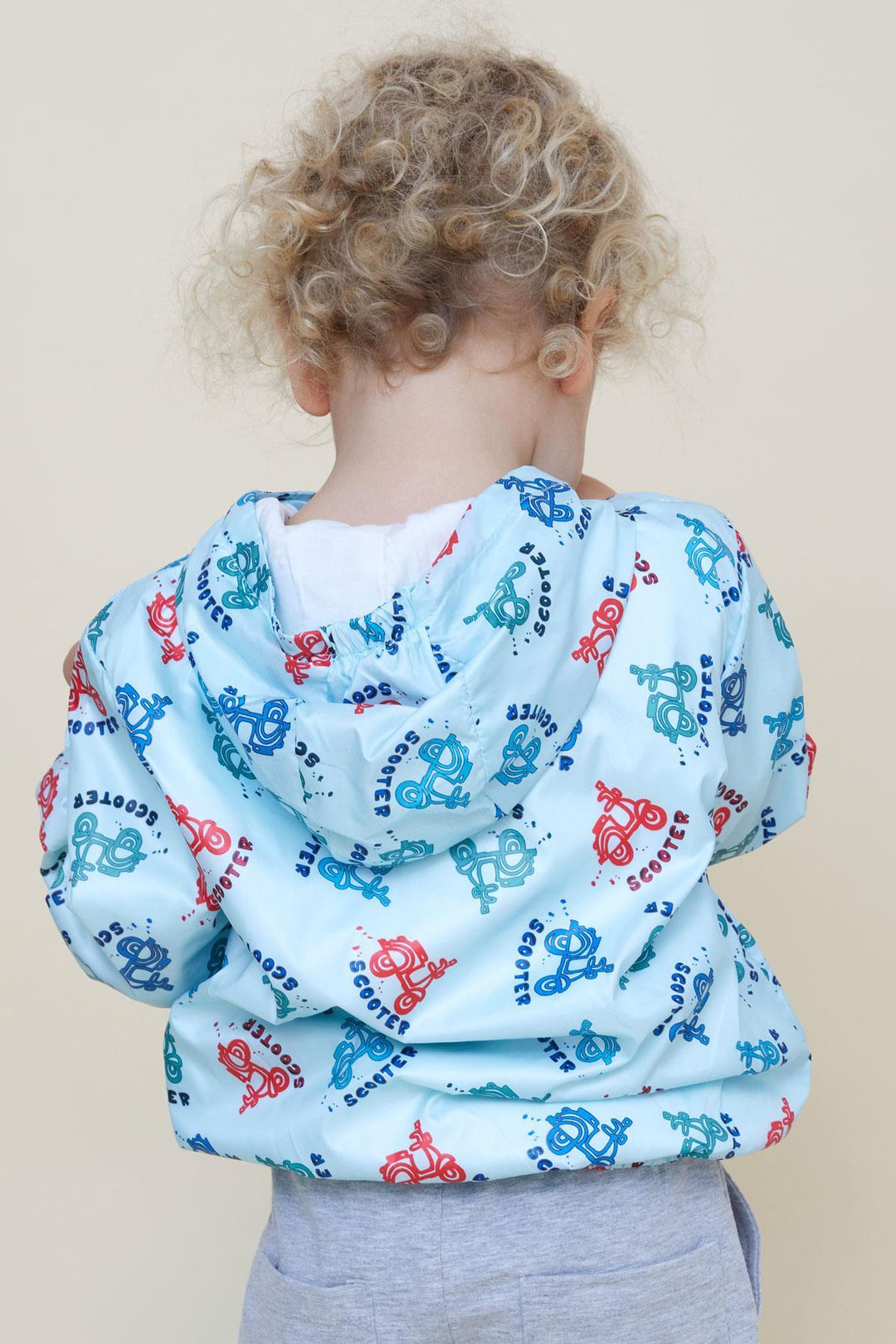 BRE Breeze Boys' Raincoat Colorful Scooter Patterned 1-6 Years, Light Blue - Herford