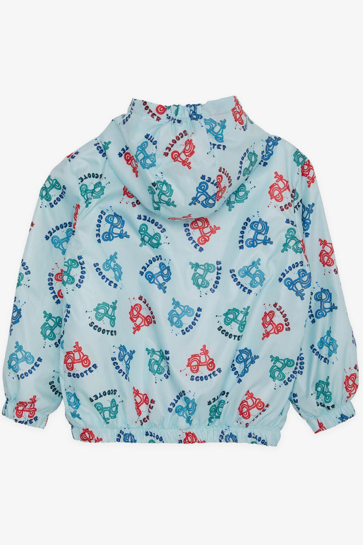 BRE Breeze Boys' Raincoat Colorful Scooter Patterned 1-6 Years, Light Blue - Herford