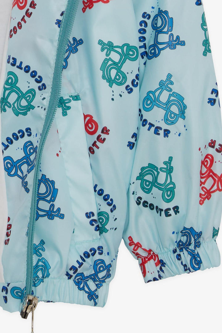 BRE Breeze Boys' Raincoat Colorful Scooter Patterned 1-6 Years, Light Blue - Herford