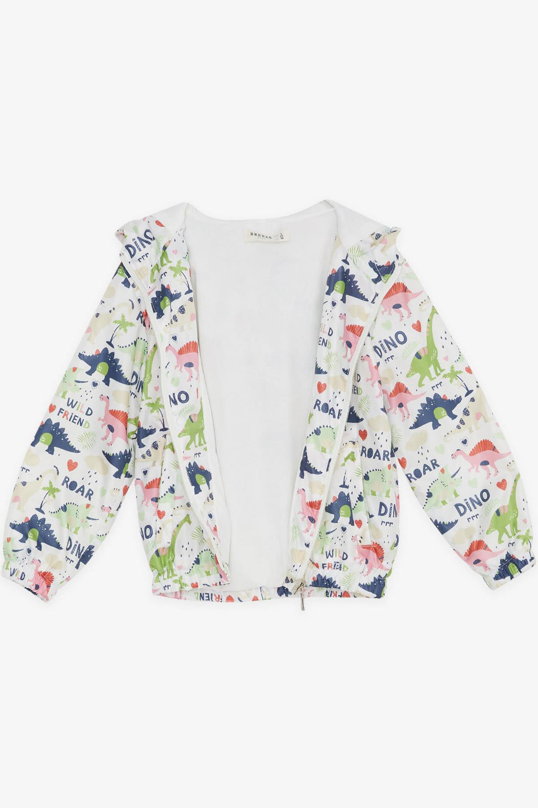 BRE Breeze Girls & Boys Boys Raincoat Warrior Dinosaur Patterned 1-5 Years, Ecru - Amarante