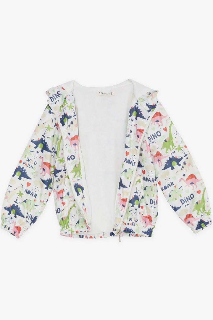 BRE Breeze Girls & Boys Boys Raincoat Warrior Dinosaur Patterned 1-5 Years, Ecru - Amarante