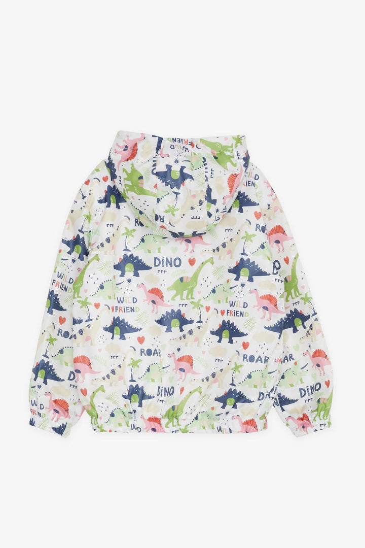 BRE Breeze Girls & Boys Boys Raincoat Warrior Dinosaur Patterned 1-5 Years, Ecru - Amarante