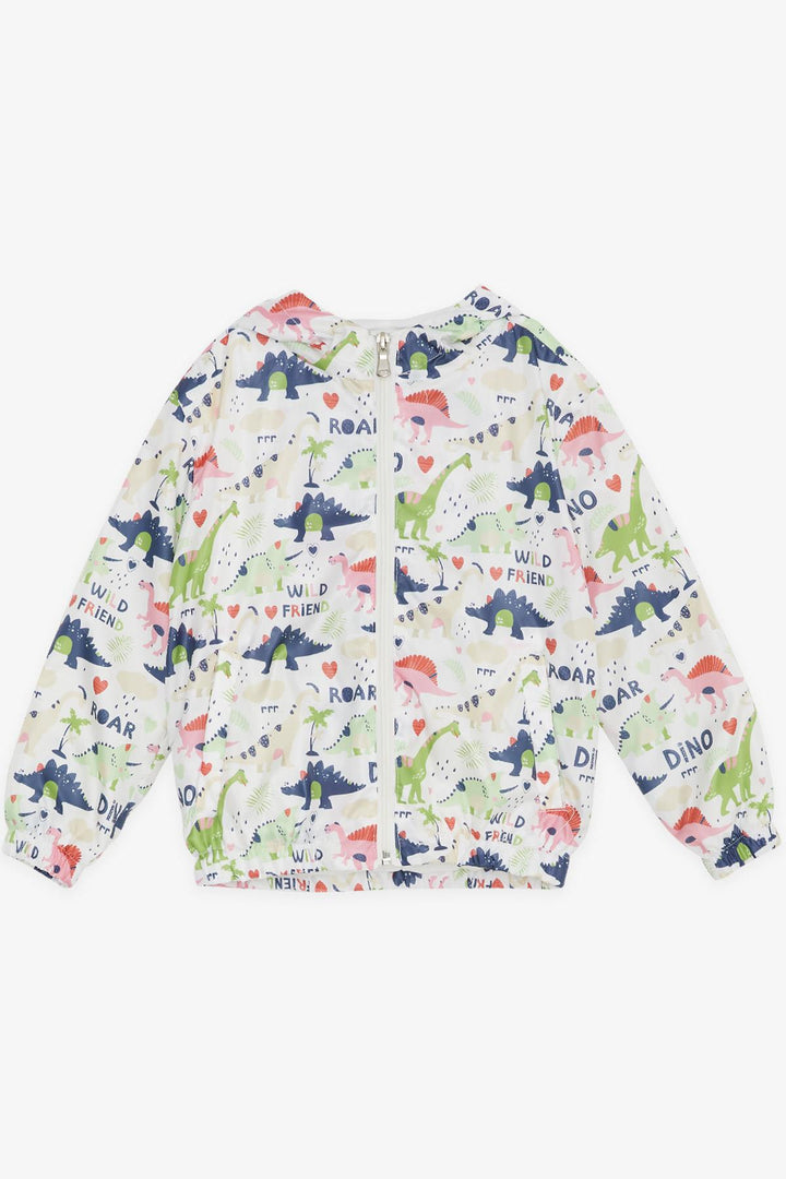 BRE Breeze Girls & Boys Boys Raincoat Warrior Dinosaur Patterned 1-5 Years, Ecru - Amarante