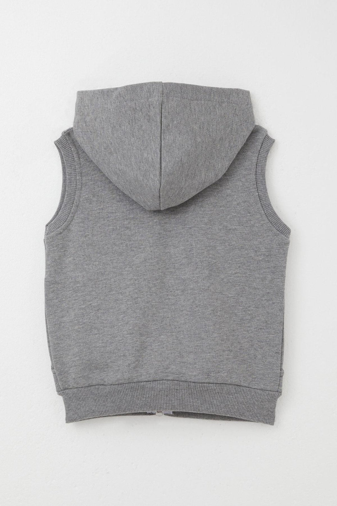 BRE Breeze Boys' Vest with Letter Embroidery Zipper 3-8 Years, Dark Grey Melange - White Plains