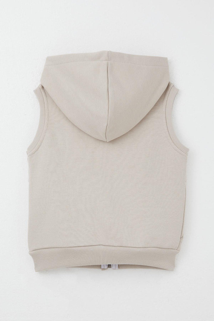 BRE Breeze Boys' Vest with Letter Embroidery Zipper 3-8 Years, Mink - Eugene