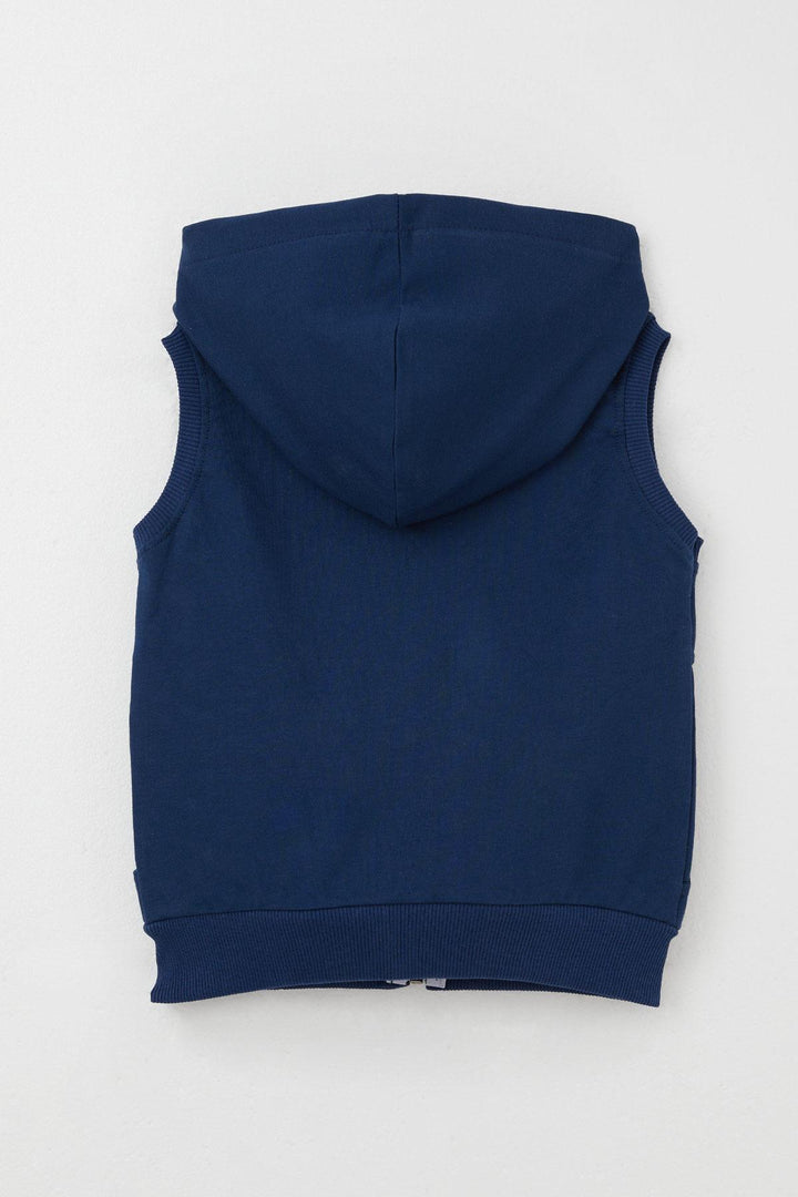 BRE Breeze Boys' Vest with Letter Embroidery Zipper 3-8 Years, Navy Blue - Weißenfels