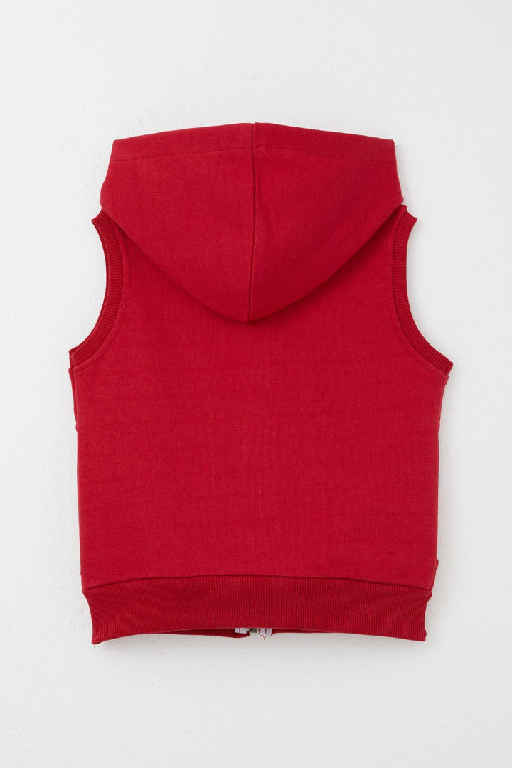 BRE Breeze Boys' Vest with Letter Embroidery Zipper 3-8 Years, Red - Irákleio